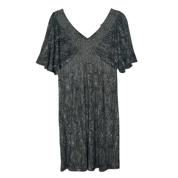 CAbi Black & Charcoal Style 4641 Patterned Midi Dress - Picture 4 of 8